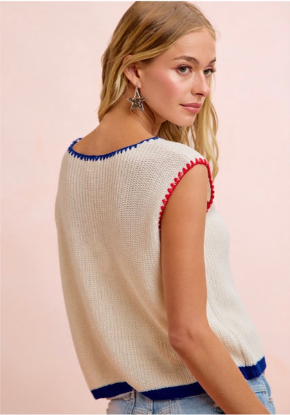 4th Of July Stitch Knit Top