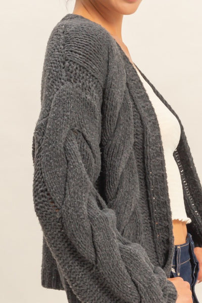 Charcoal Knit Cardigan