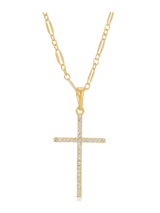 CZ Whisper Cross Necklace