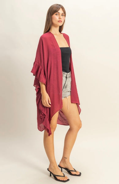 Ruffle Bohemian Duster Cardigan
