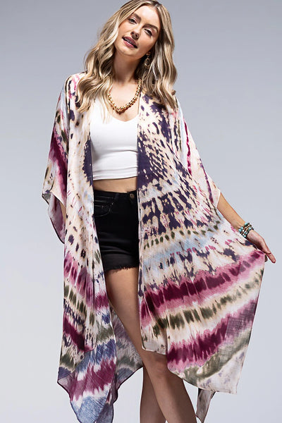 Viscose Colorful Kimono Cardigan