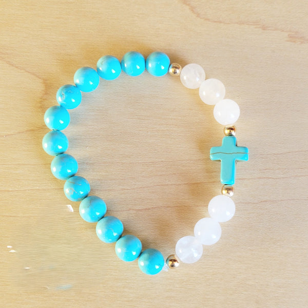 Natural Beaded Cross Bracelets