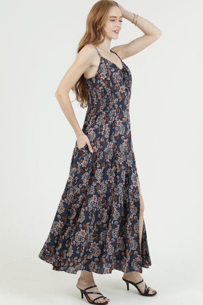 Angie Navy Floral Maxi Dress