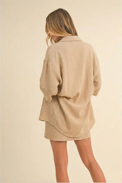 Linen Mini Dress & Shirt Set
