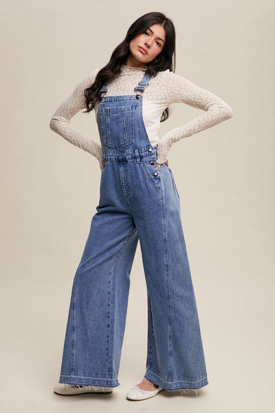 Preorder Remi Wide Leg Denim Overalls