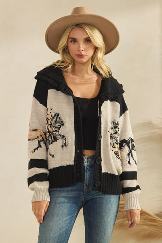 Annie O Horse Print Sweater
