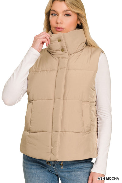 High Neck Puffer Vest