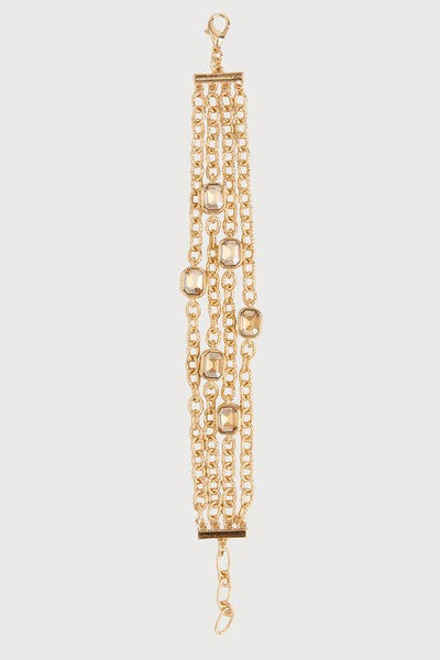 Crystal Cascade Chain Bracelet