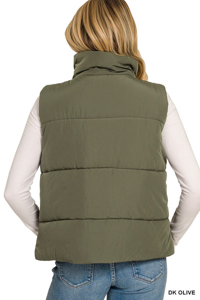 High Neck Puffer Vest