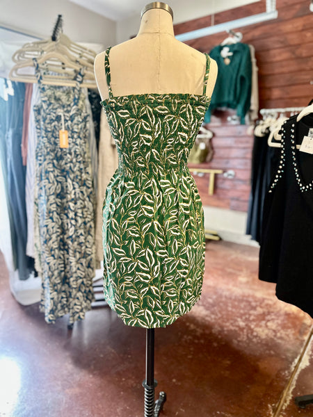 Khush Orya Lauris Green Mini Dress