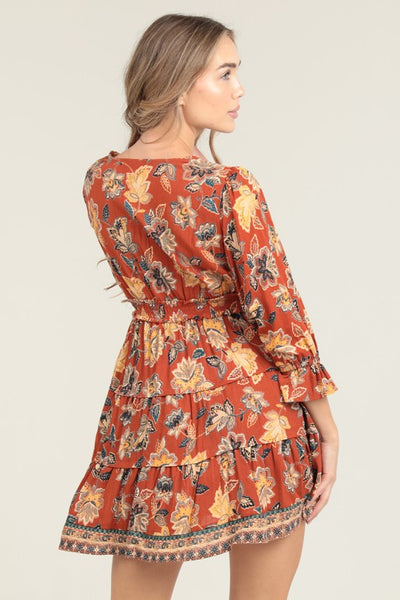 Butter Brown Tiered Dress