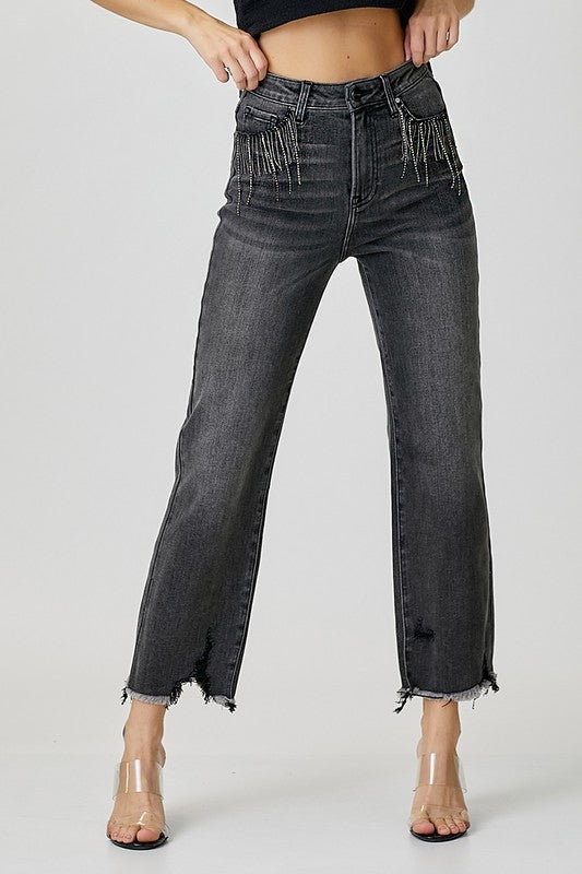 Fringe Pocket Crop Jeans