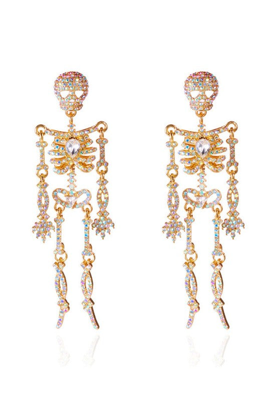 Rhinestone Skeleton Earrings