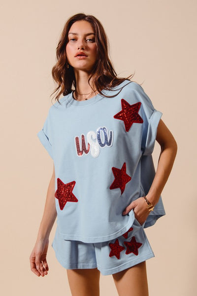 Sequin USA Top & Bottom Set