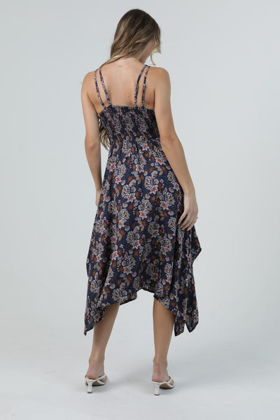 Angie Lace Trim Hanky Hem Dress