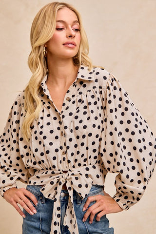 Preorder Polka Dot Tie Top