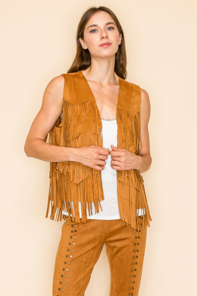 Western Fringe Vest Top