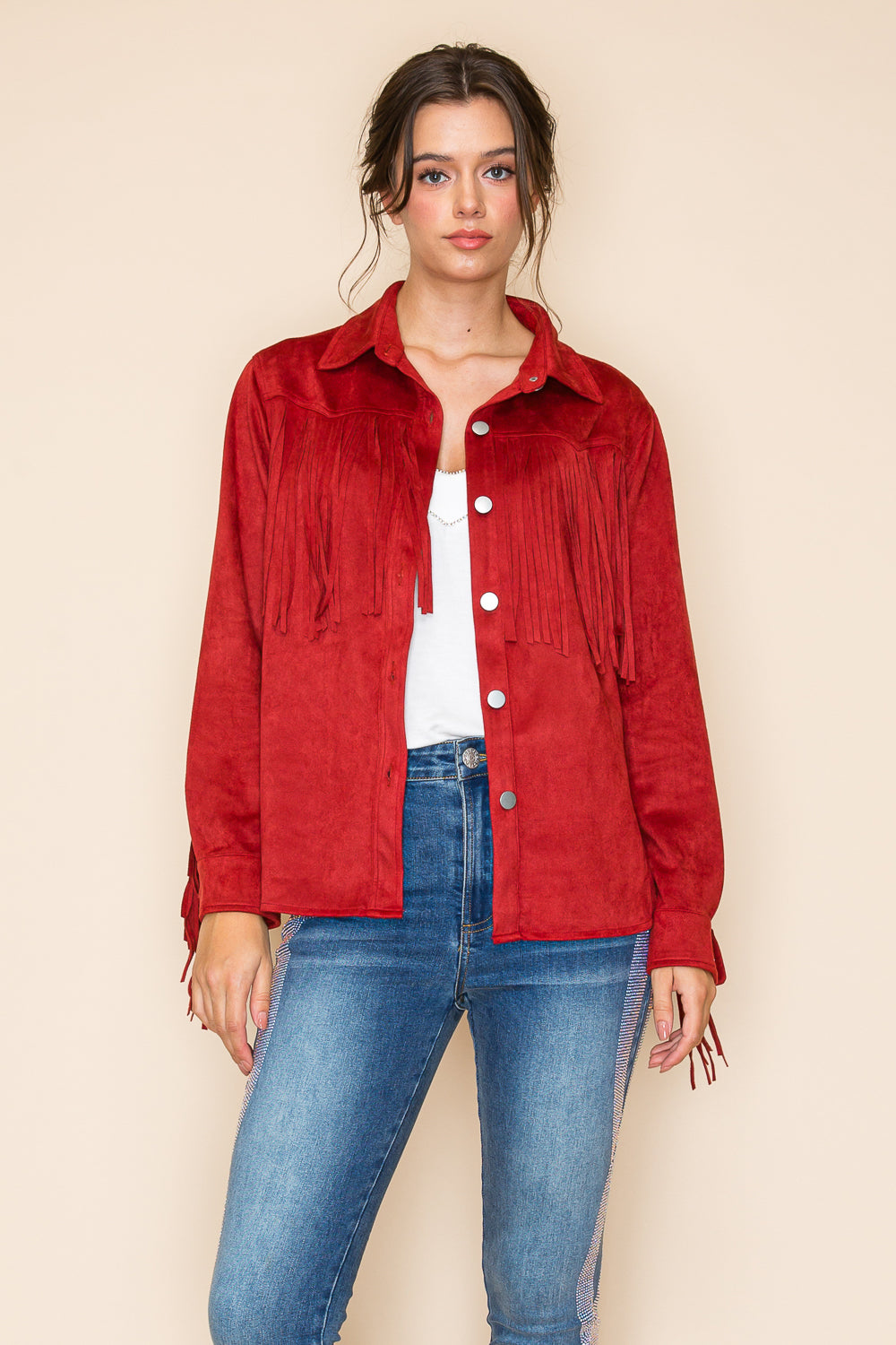 Western Suede Fringe Shirt