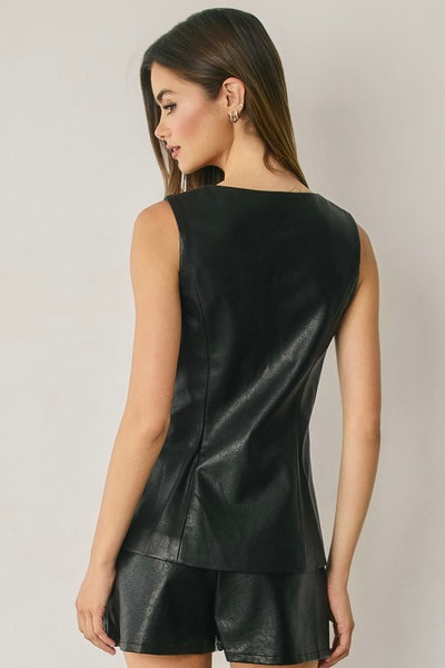 Preorder Faux Leather Vest Top