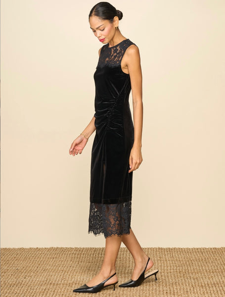 Preorder Black Velvet Midi Dress