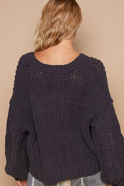 Pol Semi Crop Chenille Sweater