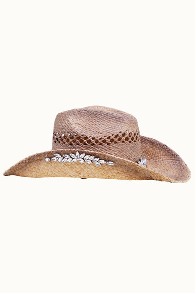 Bejeweled Outback Raffia Cowboy Hat