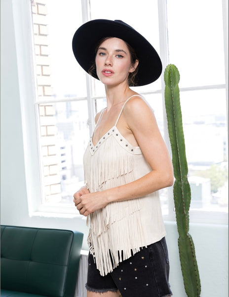 Western Studded Fringe Top