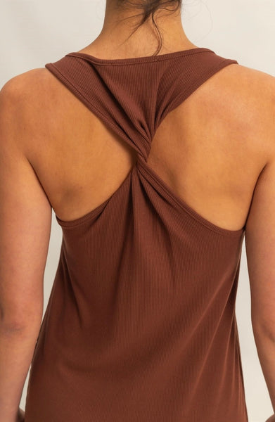 Scoop Side Tie Midi Dress
