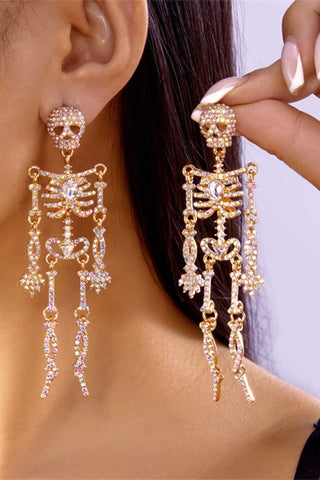 Rhinestone Skeleton Earrings