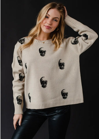 All Over Skull Head Sweater