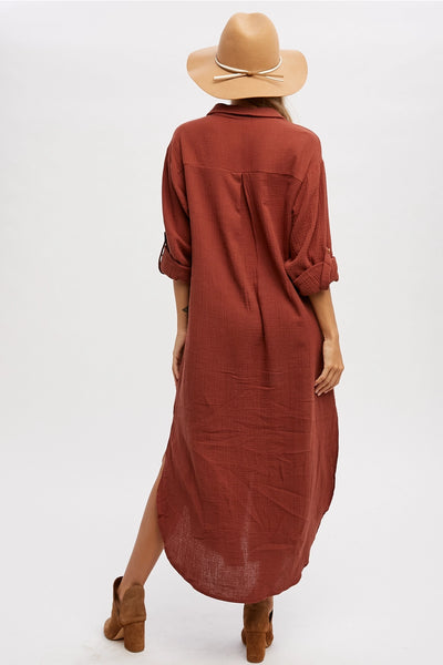 Preorder Button Up Maxi Shirt Dress