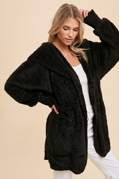 Faux Fur Plush Hooded Jacket