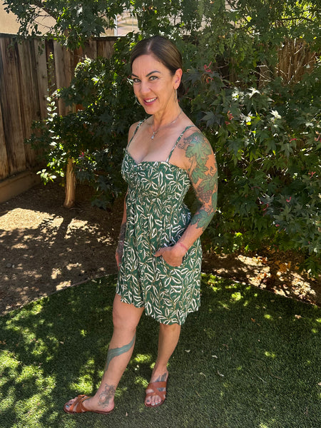 Khush Orya Lauris Green Mini Dress