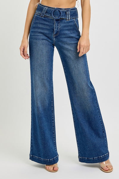 Belted Tummy Control Denim Jeans