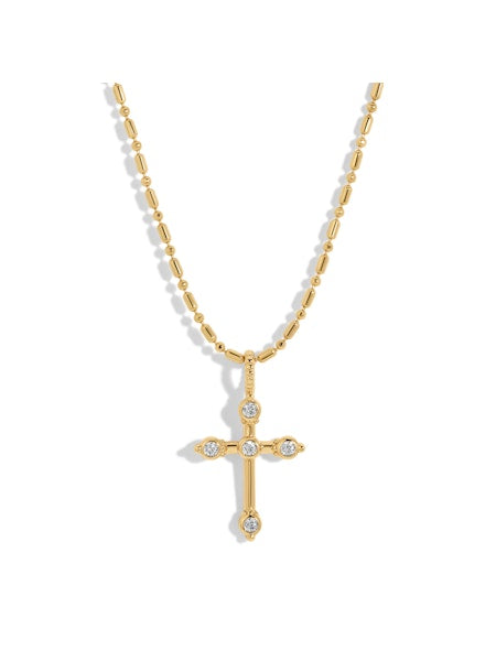 Bezel CZ Cross Necklace
