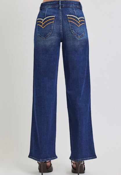 Risen Tummy Control Shield Shape Detail Jeans