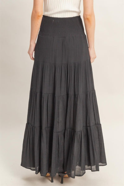 Boho Highwaist Drawstring Tiered Skirt