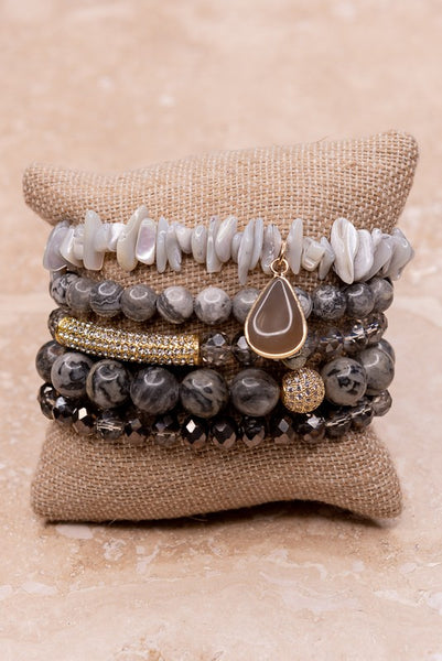 Ghana Gray Stretch Bracelet