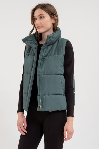 Zip Up Puffer Vest-Small