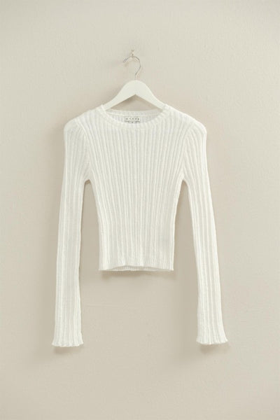 Fitted Ribbed Knit Sweater Top
