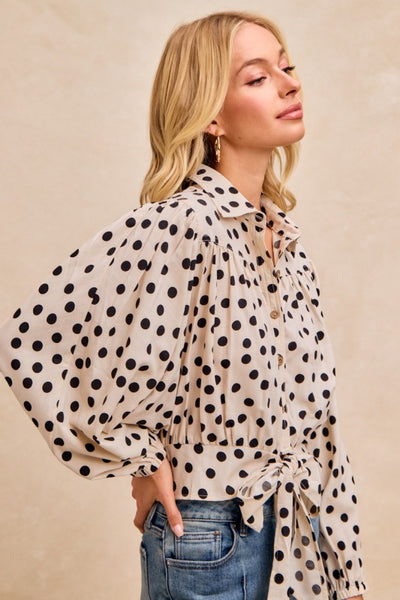 Preorder Polka Dot Tie Top