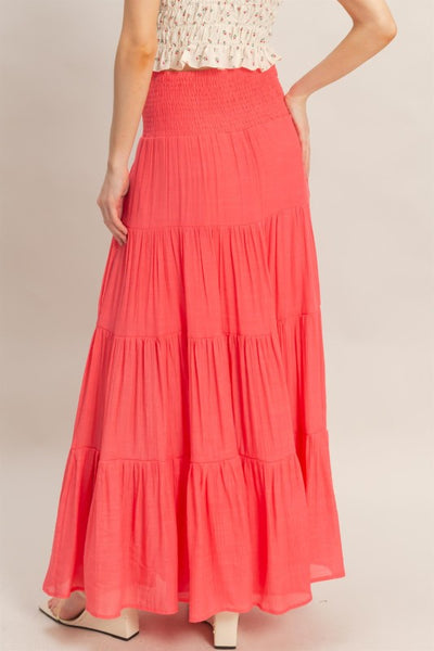 Boho Highwaist Drawstring Tiered Skirt