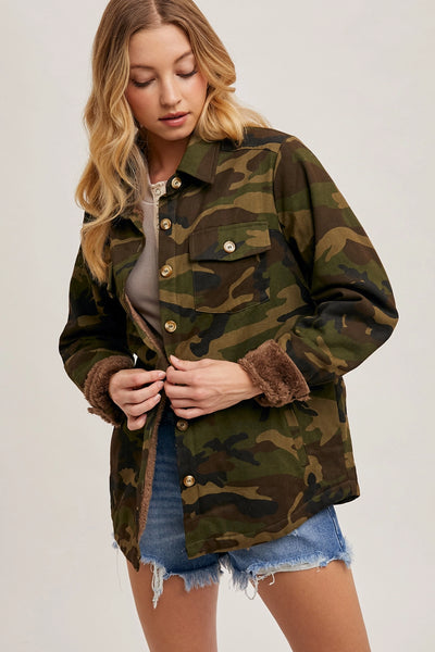 Camo Sherpa Inner Jacket-Medium