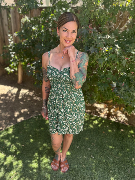 Khush Orya Lauris Green Mini Dress