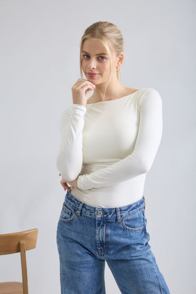 Boat Neck Knit Top