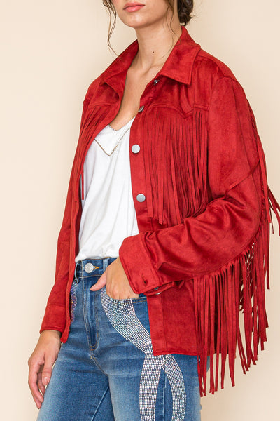 Western Suede Fringe Shirt