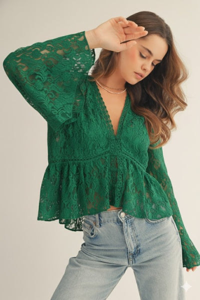 Romantic Floral Lace Top