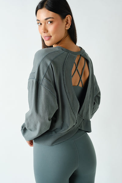 Eucalyptus Open Back Tee & Sport Top Set