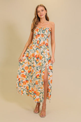 Orange Citrus Maxi Dress