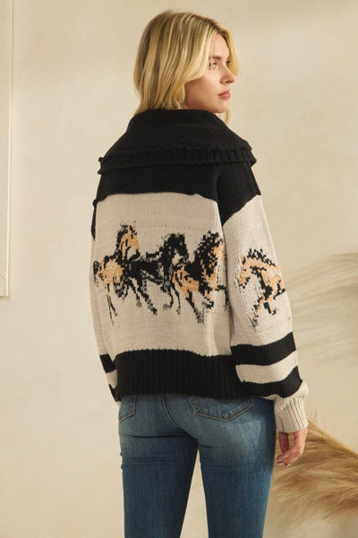 Annie O Horse Print Sweater